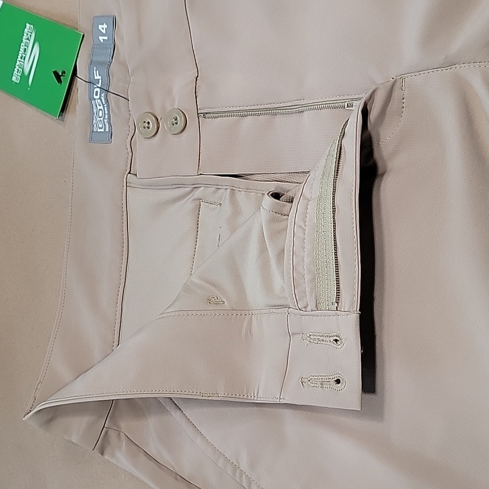 Skechers Go Golf Size 14 Khaki "High Side Crop" Pants, NEW with Tag - Picture 9 of 14
